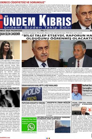 Gündem Kıbrıs Gazetesi - Kıbrıs Haber - 13.07.2020 Manşeti