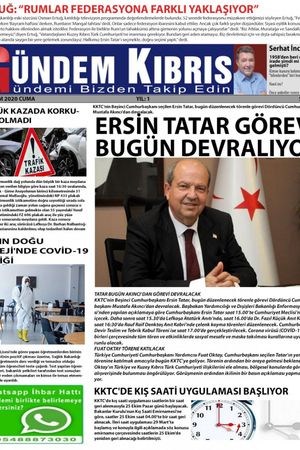 Gündem Kıbrıs Gazetesi - Kıbrıs Haber - 23.10.2020 Manşeti