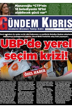 Gündem Kıbrıs Gazetesi - Kıbrıs Haber - 06.09.2022 Manşeti