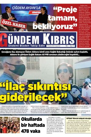 Gündem Kıbrıs Gazetesi - Kıbrıs Haber - 27.11.2021 Manşeti