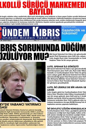 Gündem Kıbrıs Gazetesi - Kıbrıs Haber - 01.12.2020 Manşeti