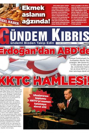 Gündem Kıbrıs Gazetesi - Kıbrıs Haber - 21.09.2022 Manşeti