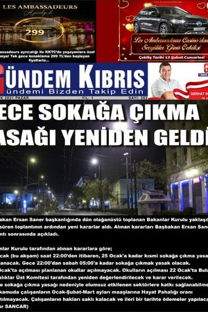 Gündem Kıbrıs Gazetesi - Kıbrıs Haber - 17.01.2021 Manşeti