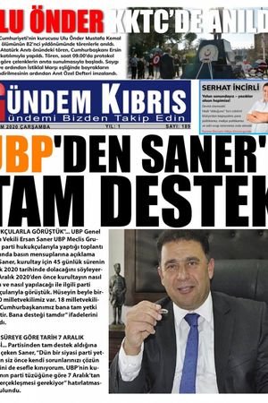Gündem Kıbrıs Gazetesi - Kıbrıs Haber - 11.11.2020 Manşeti