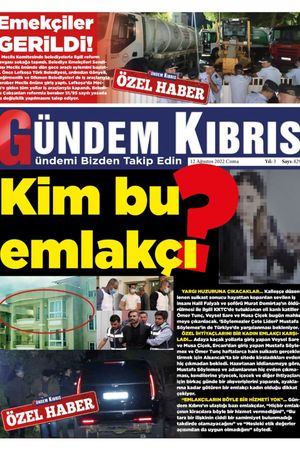 Gündem Kıbrıs Gazetesi - Kıbrıs Haber - 12.08.2022 Manşeti