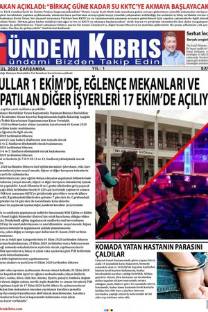 Gündem Kıbrıs Gazetesi - Kıbrıs Haber - 30.09.2020 Manşeti