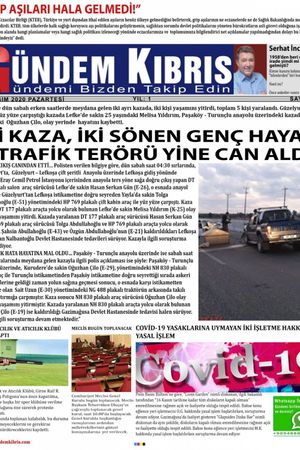 Gündem Kıbrıs Gazetesi - Kıbrıs Haber - 02.11.2020 Manşeti