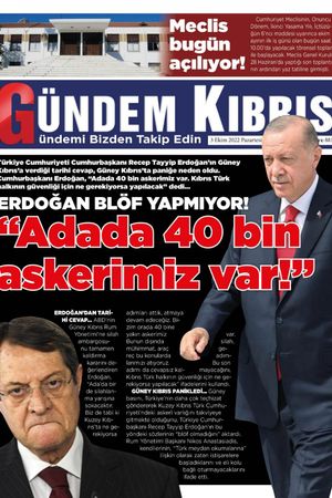 Gündem Kıbrıs Gazetesi - Kıbrıs Haber - 03.10.2022 Manşeti