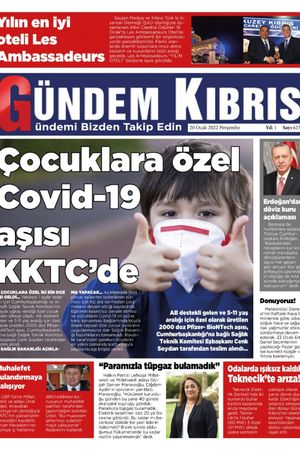 Gündem Kıbrıs Gazetesi - Kıbrıs Haber - 20.01.2022 Manşeti