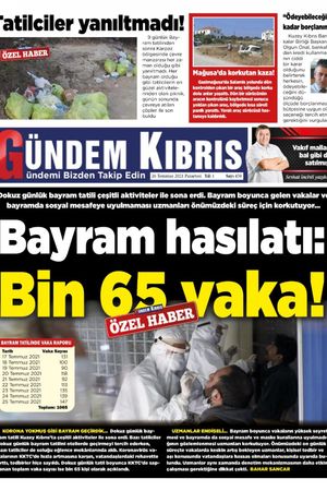 Gündem Kıbrıs Gazetesi - Kıbrıs Haber - 26.07.2021 Manşeti