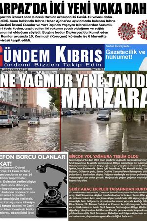 Gündem Kıbrıs Gazetesi - Kıbrıs Haber - 28.11.2020 Manşeti