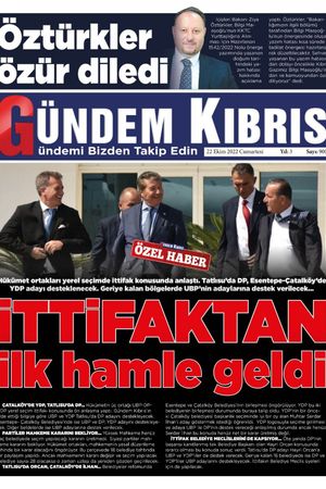 Gündem Kıbrıs Gazetesi - Kıbrıs Haber - 22.10.2022 Manşeti