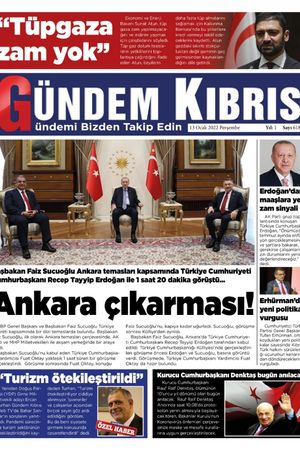 Gündem Kıbrıs Gazetesi - Kıbrıs Haber - 13.01.2022 Manşeti
