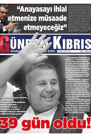 Gündem Kıbrıs Gazetesi - Kıbrıs Haber - 18.03.2022 Manşeti