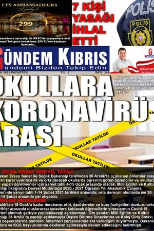 Gündem Kıbrıs Gazetesi - Kıbrıs Haber - 04.01.2021 Manşeti