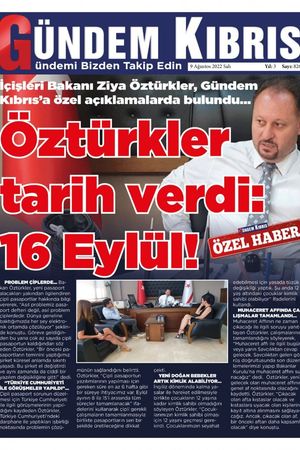 Gündem Kıbrıs Gazetesi - Kıbrıs Haber - 09.08.2022 Manşeti