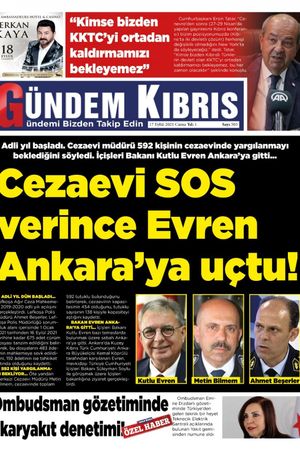Gündem Kıbrıs Gazetesi - Kıbrıs Haber - 17.09.2021 Manşeti