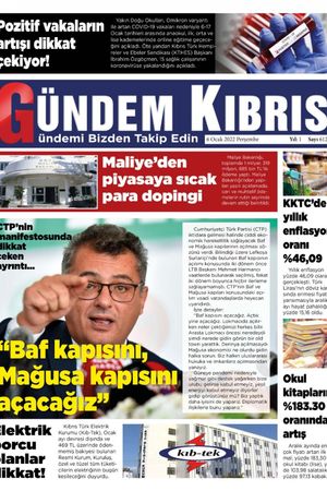 Gündem Kıbrıs Gazetesi - Kıbrıs Haber - 06.01.2022 Manşeti