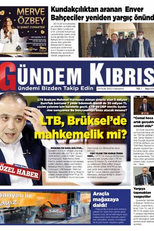 Gündem Kıbrıs Gazetesi - Kıbrıs Haber - 29.01.2022 Manşeti