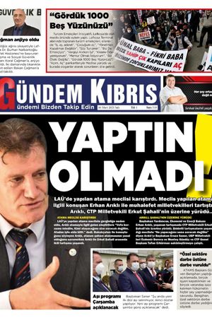 Gündem Kıbrıs Gazetesi - Kıbrıs Haber - 16.03.2021 Manşeti