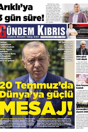 Gündem Kıbrıs Gazetesi - Kıbrıs Haber - 14.07.2021 Manşeti
