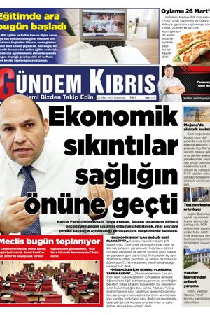Gündem Kıbrıs Gazetesi - Kıbrıs Haber - 22.03.2021 Manşeti