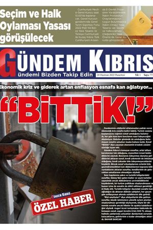 Gündem Kıbrıs Gazetesi - Kıbrıs Haber - 20.06.2022 Manşeti