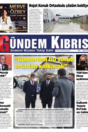 Gündem Kıbrıs Gazetesi - Kıbrıs Haber - 27.01.2022 Manşeti