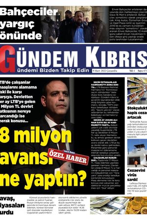 Gündem Kıbrıs Gazetesi - Kıbrıs Haber - 09.03.2022 Manşeti