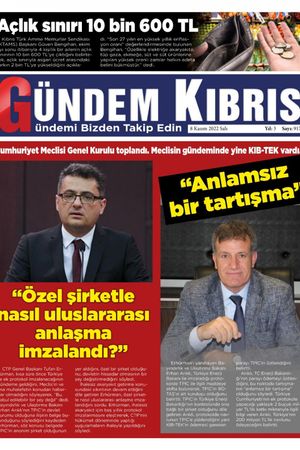 Gündem Kıbrıs Gazetesi - Kıbrıs Haber - 08.11.2022 Manşeti