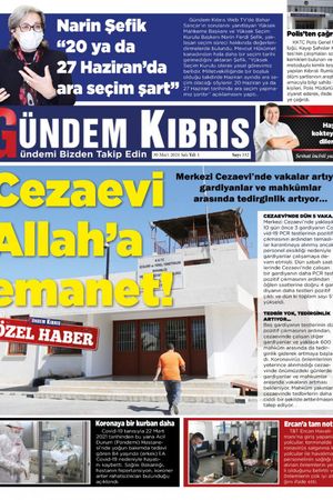 Gündem Kıbrıs Gazetesi - Kıbrıs Haber - 31.03.2021 Manşeti