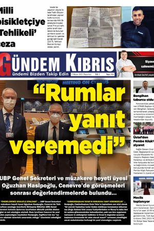 Gündem Kıbrıs Gazetesi - Kıbrıs Haber - 03.05.2021 Manşeti
