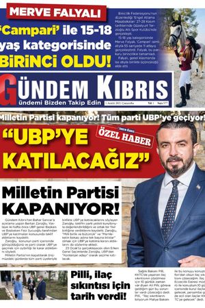 Gündem Kıbrıs Gazetesi - Kıbrıs Haber - 01.12.2021 Manşeti