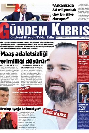 Gündem Kıbrıs Gazetesi - Kıbrıs Haber - 15.01.2022 Manşeti
