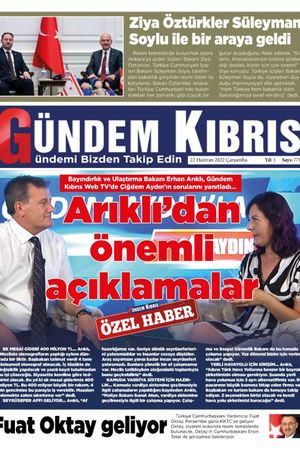 Gündem Kıbrıs Gazetesi - Kıbrıs Haber - 22.06.2022 Manşeti