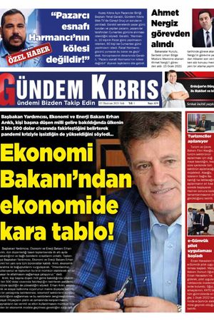 Gündem Kıbrıs Gazetesi - Kıbrıs Haber - 15.06.2021 Manşeti