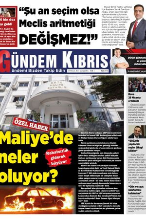 Gündem Kıbrıs Gazetesi - Kıbrıs Haber - 21.04.2021 Manşeti