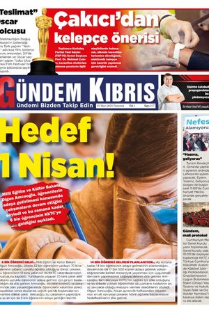 Gündem Kıbrıs Gazetesi - Kıbrıs Haber - 15.03.2021 Manşeti