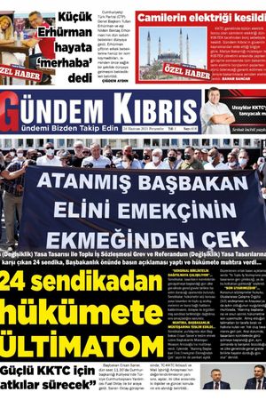 Gündem Kıbrıs Gazetesi - Kıbrıs Haber - 24.06.2021 Manşeti
