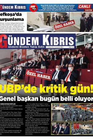Gündem Kıbrıs Gazetesi - Kıbrıs Haber - 31.10.2021 Manşeti