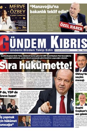 Gündem Kıbrıs Gazetesi - Kıbrıs Haber - 26.01.2022 Manşeti