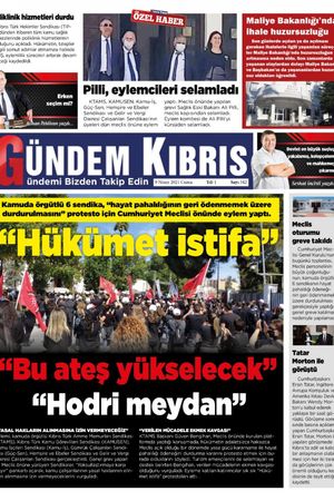 Gündem Kıbrıs Gazetesi - Kıbrıs Haber - 09.04.2021 Manşeti