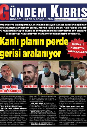 Gündem Kıbrıs Gazetesi - Kıbrıs Haber - 18.11.2022 Manşeti