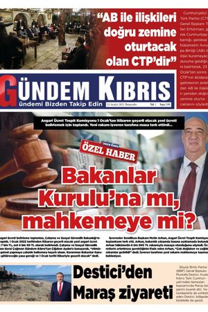 Gündem Kıbrıs Gazetesi - Kıbrıs Haber - 23.12.2021 Manşeti