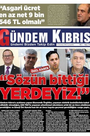 Gündem Kıbrıs Gazetesi - Kıbrıs Haber - 06.07.2022 Manşeti
