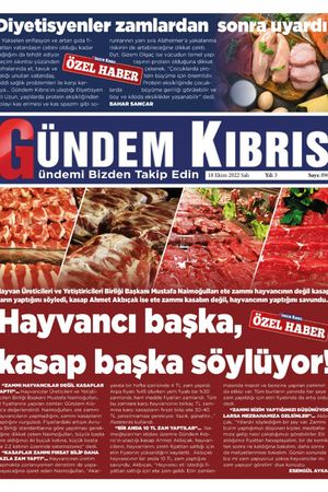 Gündem Kıbrıs Gazetesi - Kıbrıs Haber - 18.10.2022 Manşeti