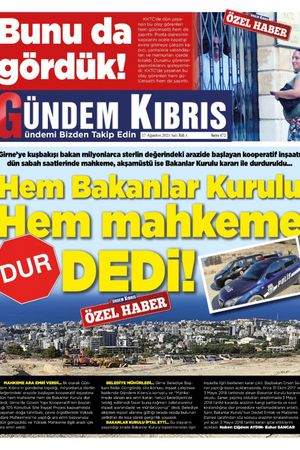 Gündem Kıbrıs Gazetesi - Kıbrıs Haber - 17.08.2021 Manşeti