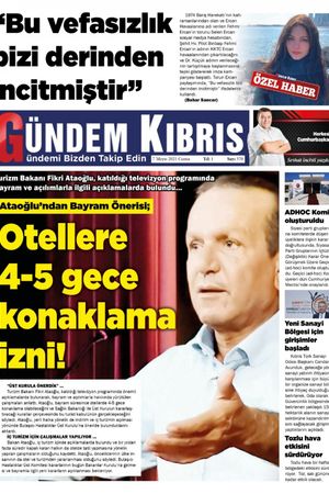 Gündem Kıbrıs Gazetesi - Kıbrıs Haber - 07.05.2021 Manşeti