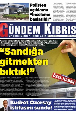 Gündem Kıbrıs Gazetesi - Kıbrıs Haber - 27.05.2022 Manşeti