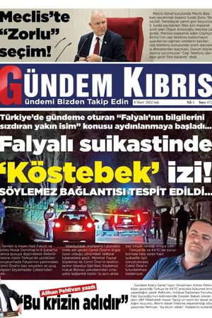 Gündem Kıbrıs Gazetesi - Kıbrıs Haber - 08.03.2022 Manşeti